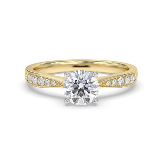 0.50ct SI1/F Round Shoulder Set Diamond Engagement Ring