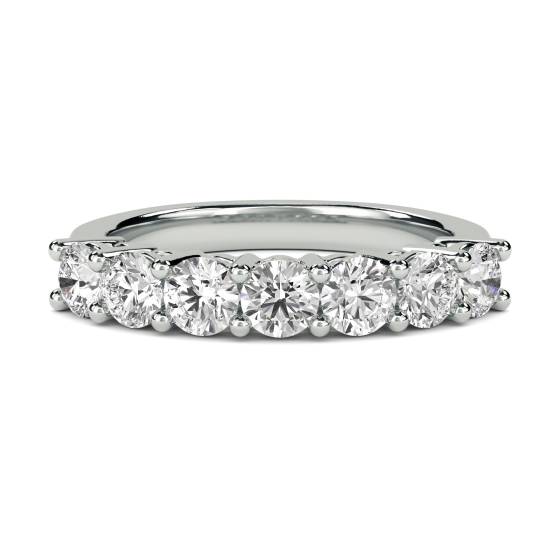 0.56ct VVS/E-F 7 Stone Round Diamond Half Eternity Ring