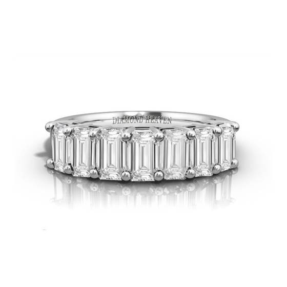 1.00ct VVS/F 7 Stone Emerald Diamond Half Eternity Ring