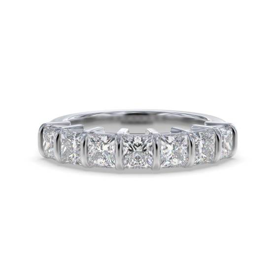 0.70ct SI2/G Princess cut Diamonds Half Eternity Ring