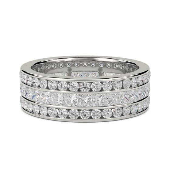 1.50ct VS/E-F Round and Princess Diamond Eternity Ring