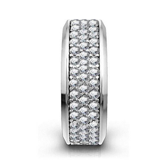 2.00ct VS/E-F Lab Grown Three Row Round Diamond Full Eternity Ring