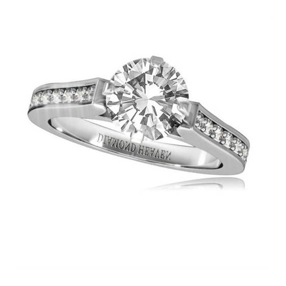 1.10ct VVS2/E Round Diamond Shoulder Set Ring