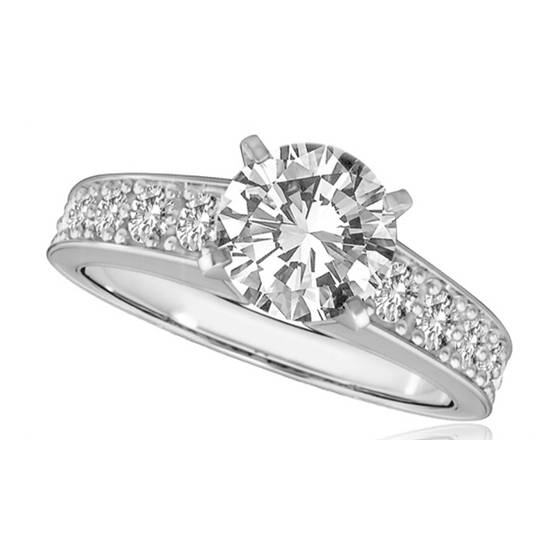 0.50ct SI1/F Round Diamond Shoulder Set Ring