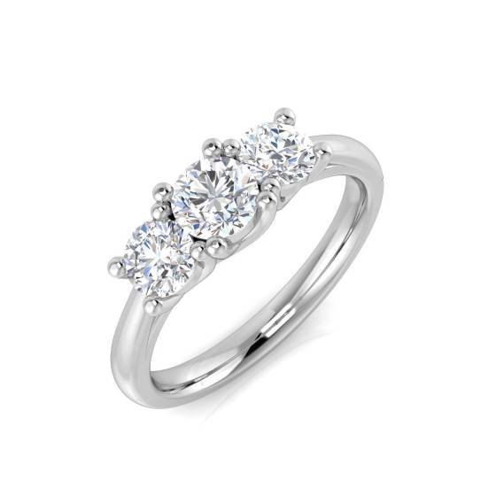1.00ct I1/G Round cut Diamonds Trilogy Ring