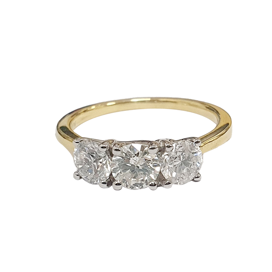 1.51ct I1/F-G 3 Round Diamonds Trilogy Ring