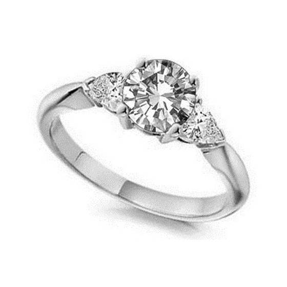 0.60ct SI2/G Round/Pear Diamond Trilogy Ring