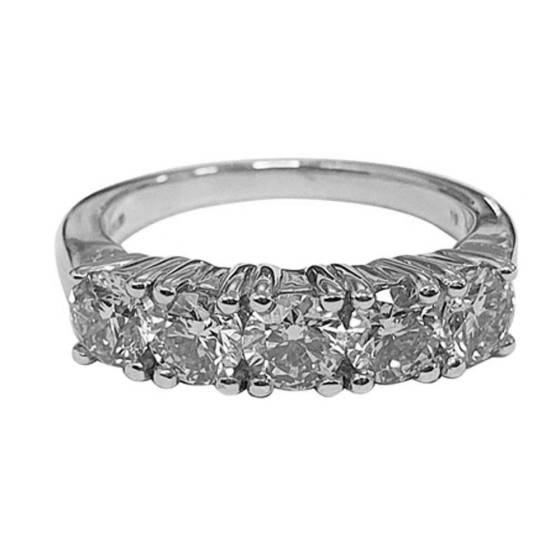 1.52ct VS/G-H Round 5 Stone Diamond Ring