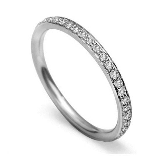 0.40 VS/E-F 2MM Full Set Round Diamond Wedding Ring