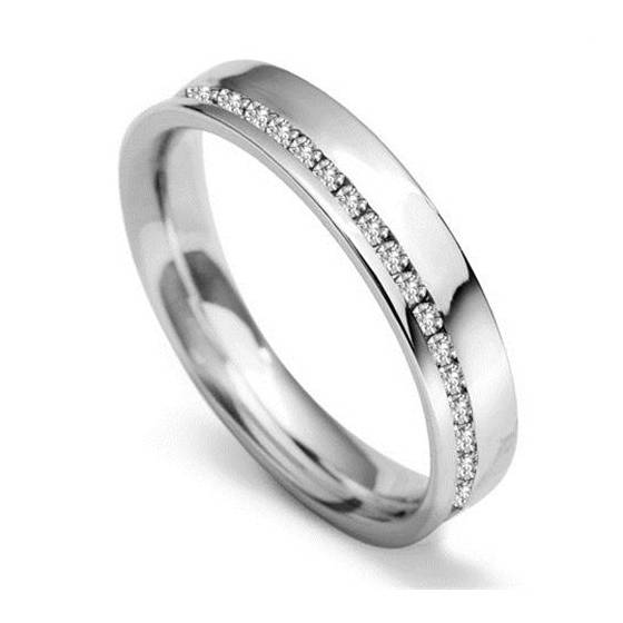 1.00ct SI/F-G 4mm Full Diamond Offset Wedding Ring