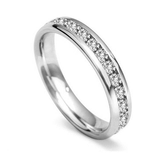 0.90ct VS/F-G 4mm Full Set Round Diamond Wedding Ring