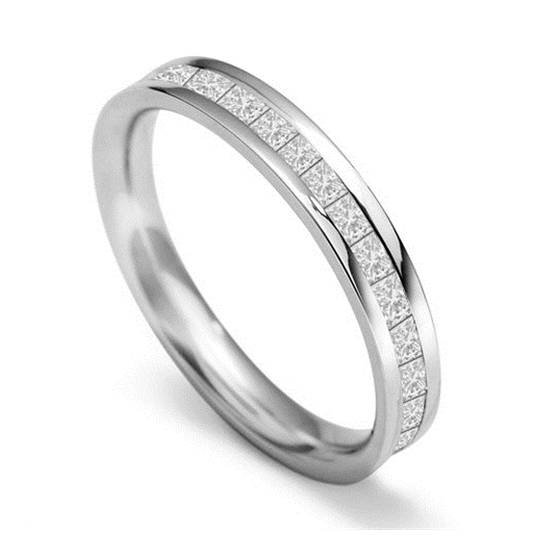 0.30ct VS/E-F 3mm Princess Diamond 40% Wedding Ring