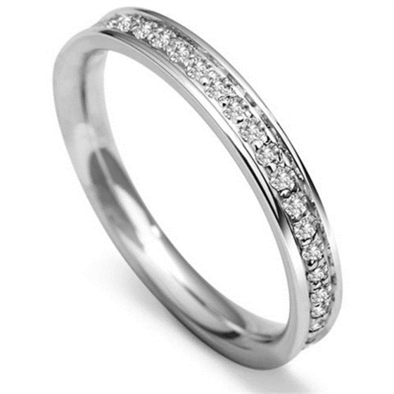 0.75ct VS/F-G 3mm Round Diamond 40% Wedding Ring