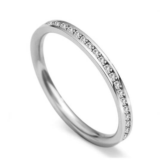 0.25ct VS/F-G 2mm Round Diamond 60% Wedding Ring