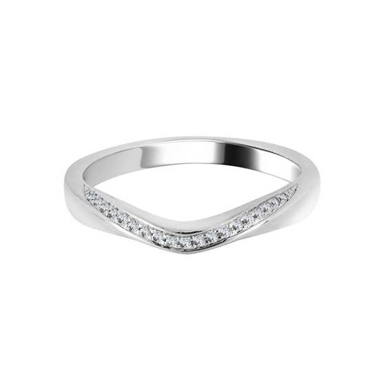 0.07ct VS/E-F Round Diamond Shaped Wedding Ring