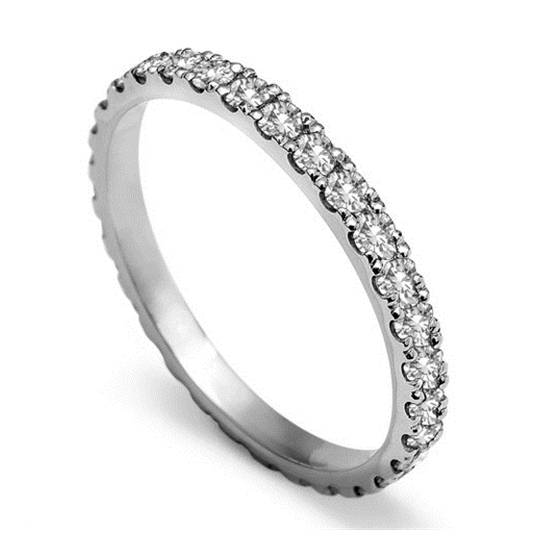 0.90ct VS/EF Full Set 2mm Round Diamond Vintage Wedding Ring