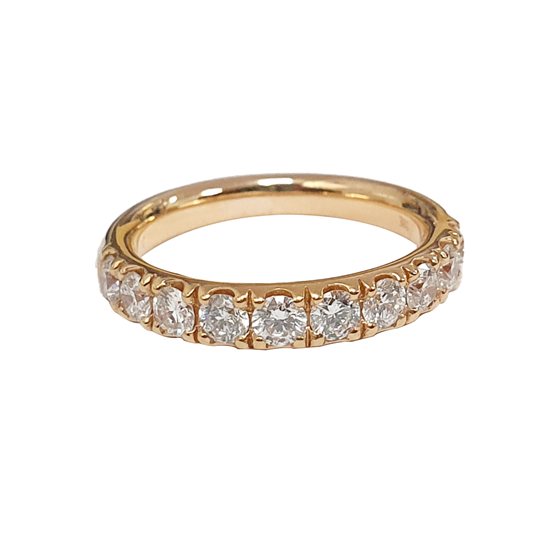 1.00ct VS/E-F Claw Set Round Diamond Half Eternity Ring