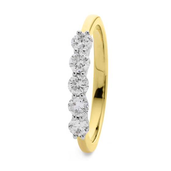 0.30ct SI/F-G Round 5 Stone Diamond Ring