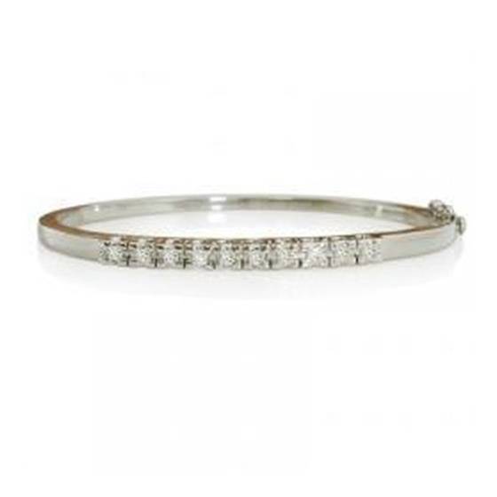 1.00ct VS/F-G Lab Grown Oval Shaped Princess Diamond Set Bangle