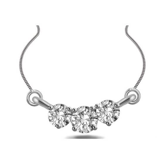 0.55ct SI2/G Round Diamond Trilogy Necklace