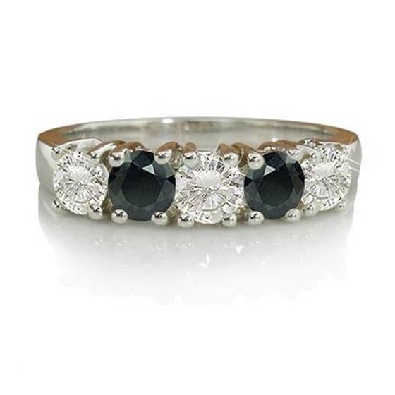 1.00ct VVS/F-G Round Eternity Black Diamond Ring