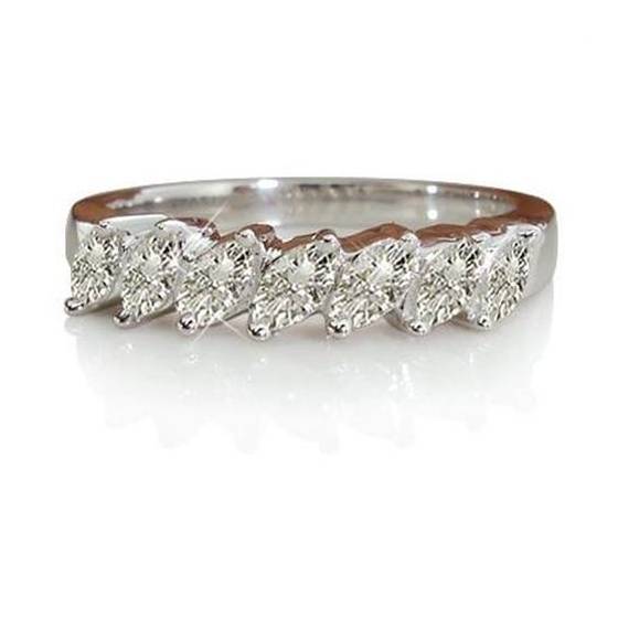 0.80ct SI/F-G 7 Stone Marquise Diamond Half Eternity Ring