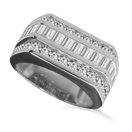 2.00ct VS/E-F Round Diamond Mens Ring