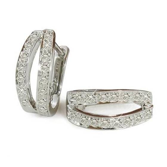 0.32ct SI/F-G Round Diamond Hoop Earrings