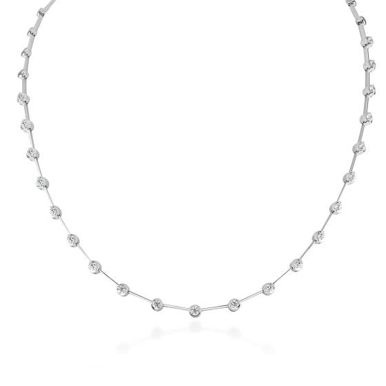 1.00ct VVS/E-F Elegant Round Diamond Drop Necklace