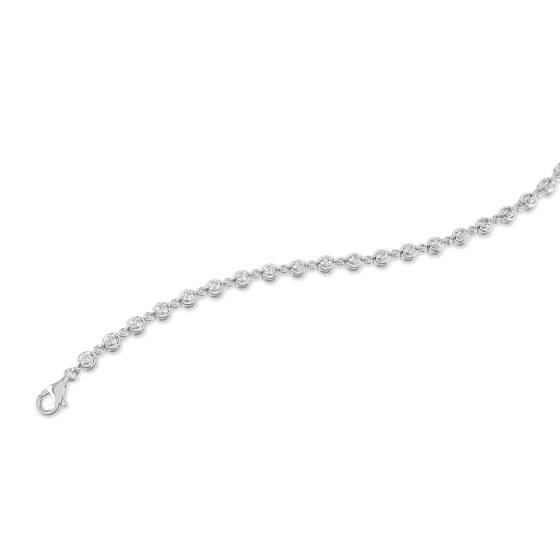 1.66ct VS/F-G Round Diamond Single Row Alernating Bracelet