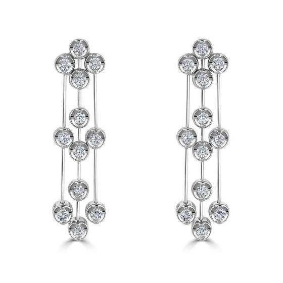 0.50ct VVS/E-F Round Diamond Drop Earrings