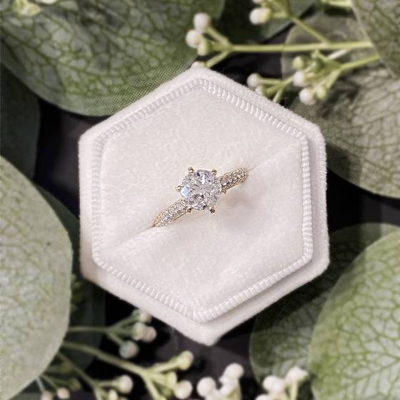 2.28ct I1/F Shoulder Set Engagement Ring