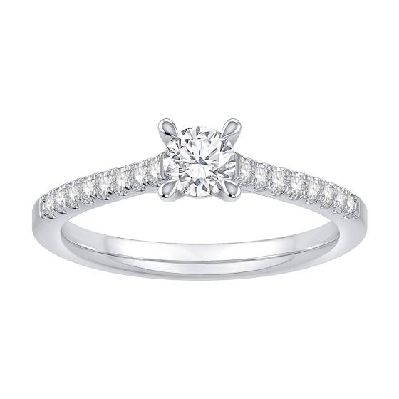 0.43ct VS/F-G Round Diamond Shoulder Set Engagement Ring