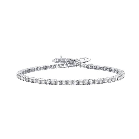 2.00ct VS/E-F 7Inches Round Diamond Set Bracelet