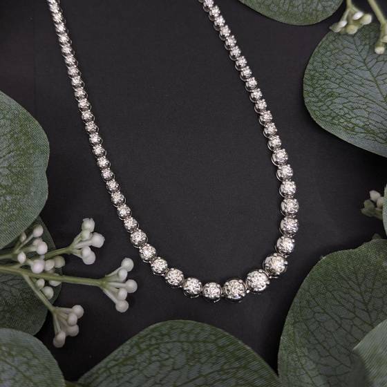 8.41ct VS/G-H Round Diamond Tennis Necklace