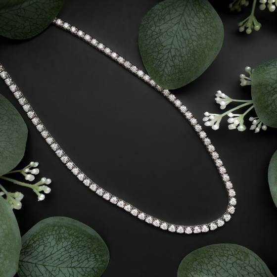 15.17ct VS/G-H Round Diamond Set Tennis Necklace