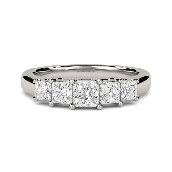 0.50ct SI2/F Princess Diamond 5 Stone Ring