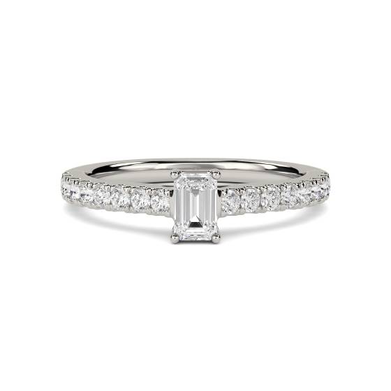 0.80ct SI1/G Radiant Diamond Shoulder Set Ring With Matching Band