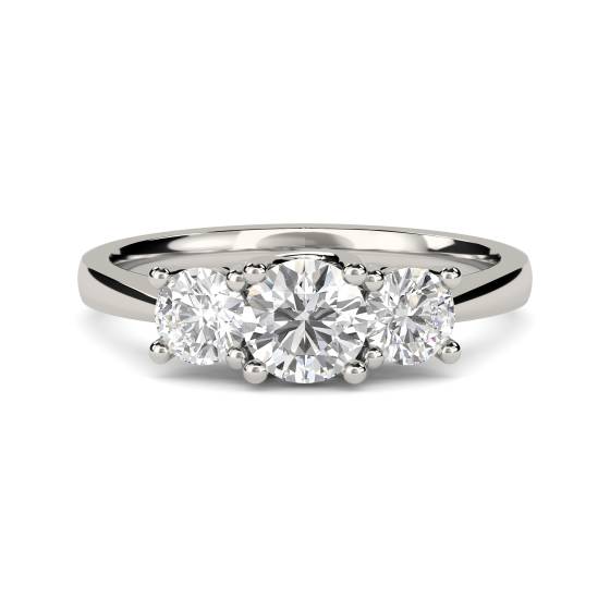 0.75ct SI/F-G Round Diamond Trilogy Ring