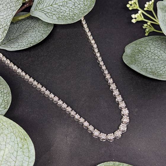 10.31ct VS/H-I Round Diamond Tennis Necklace