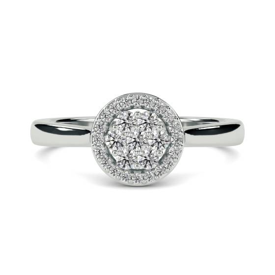 0.26ct VS/E-F Round Diamond Cluster Ring