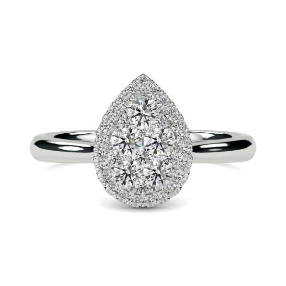 0.51ct VS/E-F Round Diamond Cluster Ring