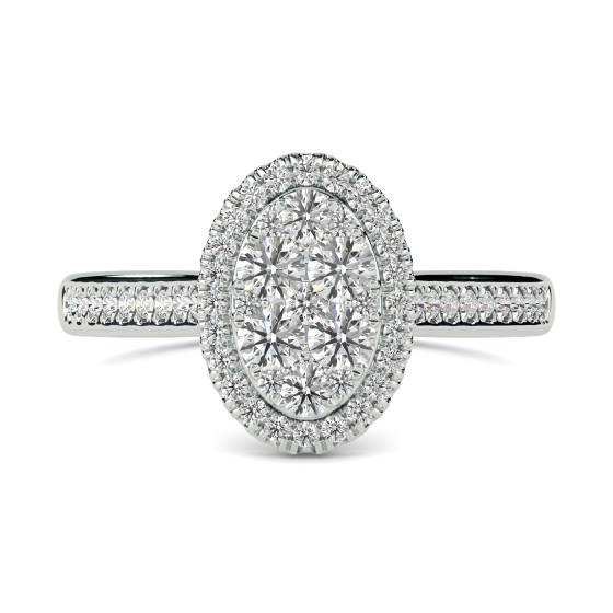 0.52ct VS/E-F Round Diamond Cluster Ring