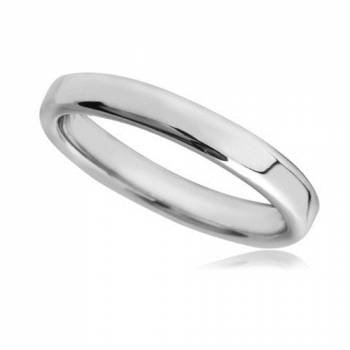 Slight Court with Flat Edge Wedding Ring - Light weight, 3mm width