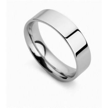 Flat Court Wedding Ring - 6mm width, Thin depth