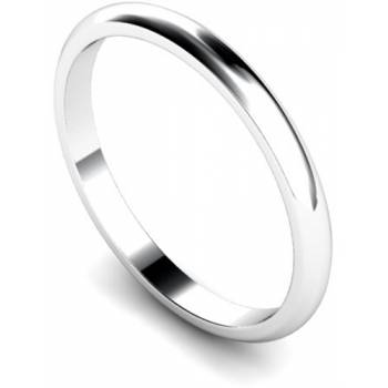 D Shape Wedding Ring - Lightweight, 2mm width