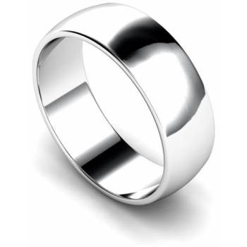 D Shape Wedding Ring - Lightweight, 7mm width