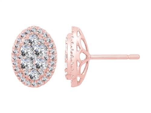 1.00ct VS/EF Round Diamond Cluster Earrings R