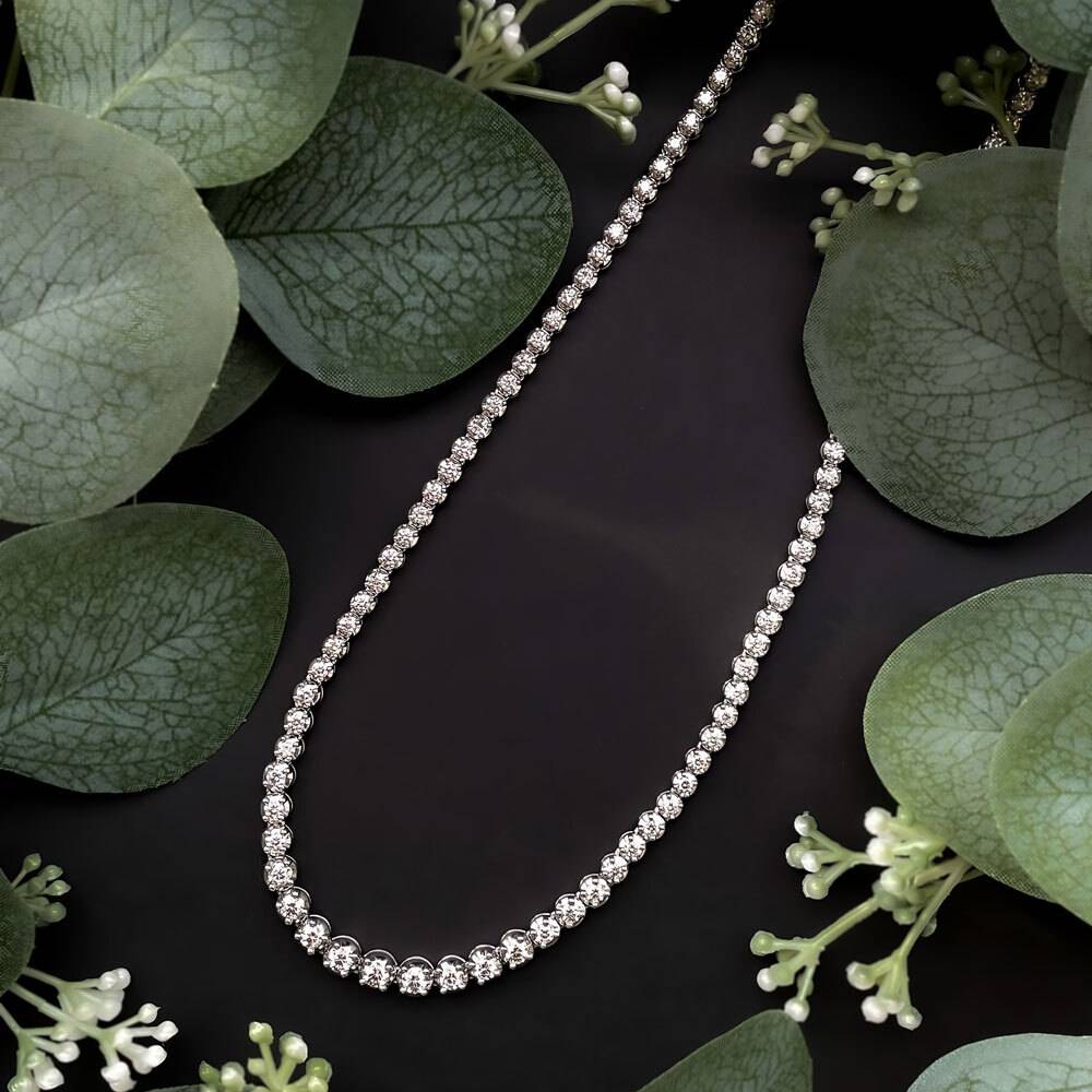 10.00ct Round Diamond Tennis Necklace set in White Gold