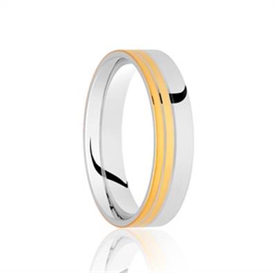 5mm Two Tone Wedding Ring Y